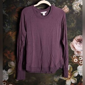 Athleta super soft purple modal sweatshirt with scoop hem women's size S